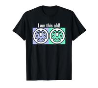 Vintage Tech Nostalgia 'I Am This Old' PS/2 Teclado y ratón Camiseta gráfica económica, Hombre, Negro, M