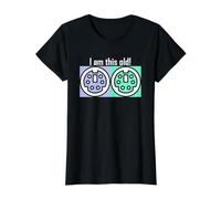 Vintage Tech Nostalgia 'I Am This Old' PS/2 Teclado y ratón Camiseta gráfica económica, Mujer, Negro, M