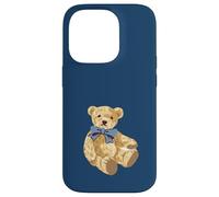 Vintage Teddy Bear Blue Bow Coquette Aesthetic Valentines Carcasa para iPhone 14 Pro