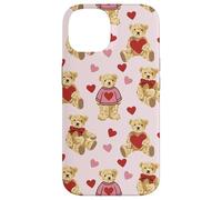 Vintage Teddy Bear Coquette Aesthetic Pink Valentines Girl Carcasa para iPhone 14