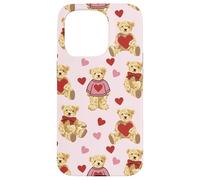 Vintage Teddy Bear Coquette Aesthetic Pink Valentines Girl Carcasa para iPhone 15 Pro