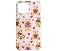 Vintage Teddy Bear Coquette Aesthetic Pink Valentines Girl Carcasa para iPhone 16 Pro MAX