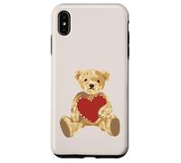 Vintage Teddy Bear Holding a Heart Romantic Valentines Carcasa para iPhone XS MAX