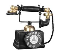 Vintage Telephone - Retro Phone Ornament, Resin Table Sculpture, Old Fashioned Desk Decor Sculpture | Corded Telephone Shelf Display Stand, For Living Room Shelves Display Decor Aesthetic Arrangement
