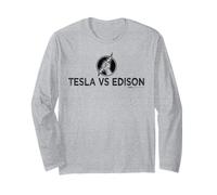 Vintage Tesla VS Edison Electricista Palabra Manga Larga