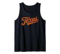 Vintage Texas Burnt Naranja Cursiva Camiseta sin Mangas