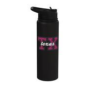 Vintage Texas Game-Day Leopard Print Cool Look Fan Art Stainless Steel Insulated Water Bottle