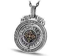 Vintage Thai S925 Estilo Chino Colgante de Plata Joyería de Plata Mantras Budistas, el Tiempo Pasa, Símbolos de la Suerte sin Cadena Pendiente sin Cadena, LJBLEUSK