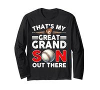 Vintage That's My Great Grandson Out There Baseball Mujer Manga Larga