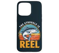 Vintage The Struggle Is Reel Lubin Fishing, divertido pescador Carcasa para iPhone 15 Pro Max
