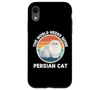 Vintage The World Needs More Persa Cat Retro Cats Lover Carcasa para iPhone XR