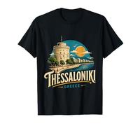 Vintage Thessaloniki Grecia Travel Souvenir Landmark Gift Camiseta