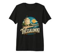Vintage Thessaloniki Grecia Travel Souvenir Landmark Gift Camiseta Premium