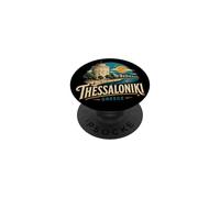 Vintage Thessaloniki Grecia Travel Souvenir Landmark Gift PopSockets PopGrip Adhesivo