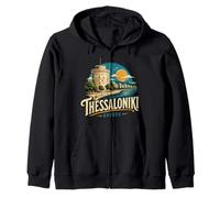 Vintage Thessaloniki Grecia Travel Souvenir Landmark Gift Sudadera con Capucha