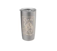 Vintage Tiger Arte coreano Seúl Corea del Sur Viaje Souvenir Vaso térmico de acero inoxidable de doble pared