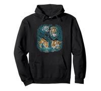 Vintage Tigre León Leopardo Nieve Leopardo Wildlife Design Sudadera con Capucha