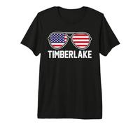 Vintage Timberlake USA Flag Sunglass I Love Timberlake Camiseta Premium