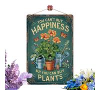 Vintage Tin Garden Sign Rustic Outdoor Decorative Wall Hanging Plate