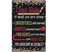 Vintage Tin Sign Class Rule If It Hurts Heart Decor 8 X 12 in