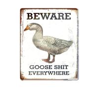 Vintage Tin Sign Goose Patrol Area Funny Warning Decor For Farmhouse Yard Garden Lake House Wall 8 X 12 inch