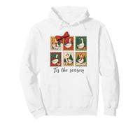 Vintage Tis The Season Goose Christmas Stamps Coquette Bow Sudadera con Capucha