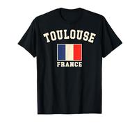 Vintage Toulouse Francia Bandera Francesa Recuerdo Retro Gráfico Camiseta
