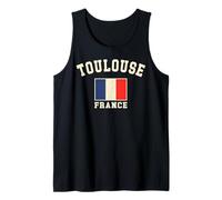 Vintage Toulouse Francia Bandera Francesa Recuerdo Retro Gráfico Camiseta sin Mangas