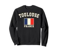 Vintage Toulouse Francia Bandera Francesa Recuerdo Retro Gráfico Sudadera