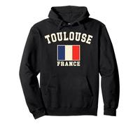 Vintage Toulouse Francia Bandera Francesa Recuerdo Retro Gráfico Sudadera con Capucha