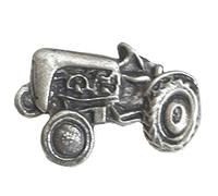 Vintage Tractor hecho a mano peltre Pin de + Bolsa de regalo