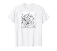 Vintage Tradicional japonés Morning-Glory Floral Botanical Camiseta