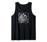 Vintage Tradicional japonés Morning-Glory Floral Botanical Camiseta sin Mangas
