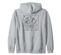 Vintage Tradicional japonés Morning-Glory Floral Botanical Sudadera con Capucha
