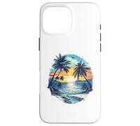 Vintage Tropical Beach Palmeras Retro Style 70s 80s Carcasa para iPhone 16 Pro MAX