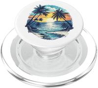 Vintage Tropical Beach Palmeras Retro Style 70s 80s PopSockets PopGrip para MagSafe