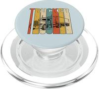 Vintage Trucker Big Rig Semi Truck Driver Arte Envejecido PopSockets PopGrip para MagSafe