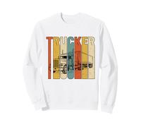 Vintage Trucker Big Rig Semi Truck Driver Arte Envejecido Sudadera