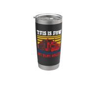 Vintage Trucker This Is How My Baby Rolls Truck Driver Vaso térmico de acero inoxidable de doble pared