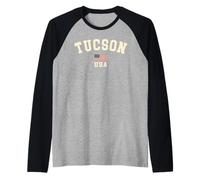 Vintage Tucson USA Bandera Americana Arizona Cool Souvenir Retro Camiseta Manga Raglan