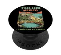 Vintage Tulum México Travel Souvenir Landmark Turista Regalo PopSockets PopGrip Adhesivo