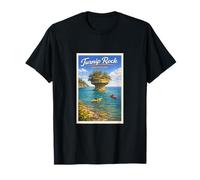 Vintage Turnip Rock Lake Huron Michigan MI Art Kayak Gráfico Camiseta