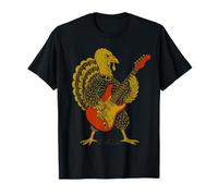 Vintage Turquía Tocando Guitarra Música Divertida Acción de Gracias Camiseta