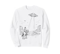 Vintage UFO Cowboy Western Desert Space Sudadera