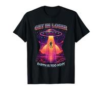 Vintage UFO Get In Loser Alien Abduction Space Humor Camiseta