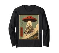 Vintage UFO secuestrando Gato Extraterrestre secuestro gráfico Hombres Mujeres Manga Larga