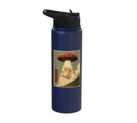 Vintage UFO secuestrando gato extraterrestre secuestro gráfico hombres mujeres Stainless Steel Insulated Water Bottle