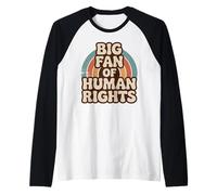 Vintage, un Gran Fan de Human Rights Rainbow Camiseta Manga Raglan