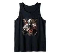 Vintage Un Guerrero de Cristo - Caballeros Templarios Hombres Camiseta sin Mangas