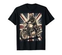 Vintage Union Jack Motorcycle Biker British Cafe Racer Rider Camiseta